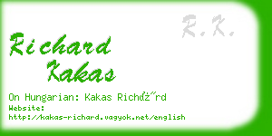 richard kakas business card